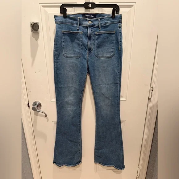 Veronica Beard Beverly Skinny Flare Patch Pocket Jeans
